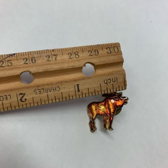 Vintage Moose Enamel Lapel Pin - Picture 5 of 5